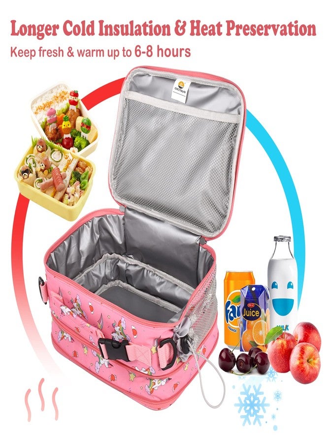 CaCTOUR Lunch Box Kids, Expandable Insulated Lunchbox for Girls Boys,Soft Cooler Bag with Strap,Back to School Thermal Reusable Lunch Bag for Work School Picnic (Rainbow) - Image 4